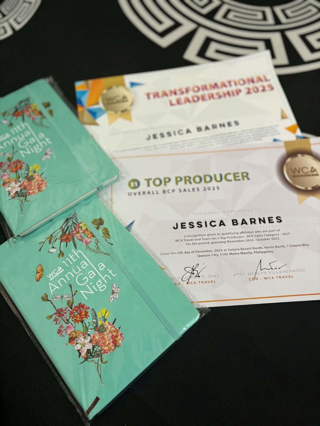 Top Producer and Transformational Leadership 2025 certificates